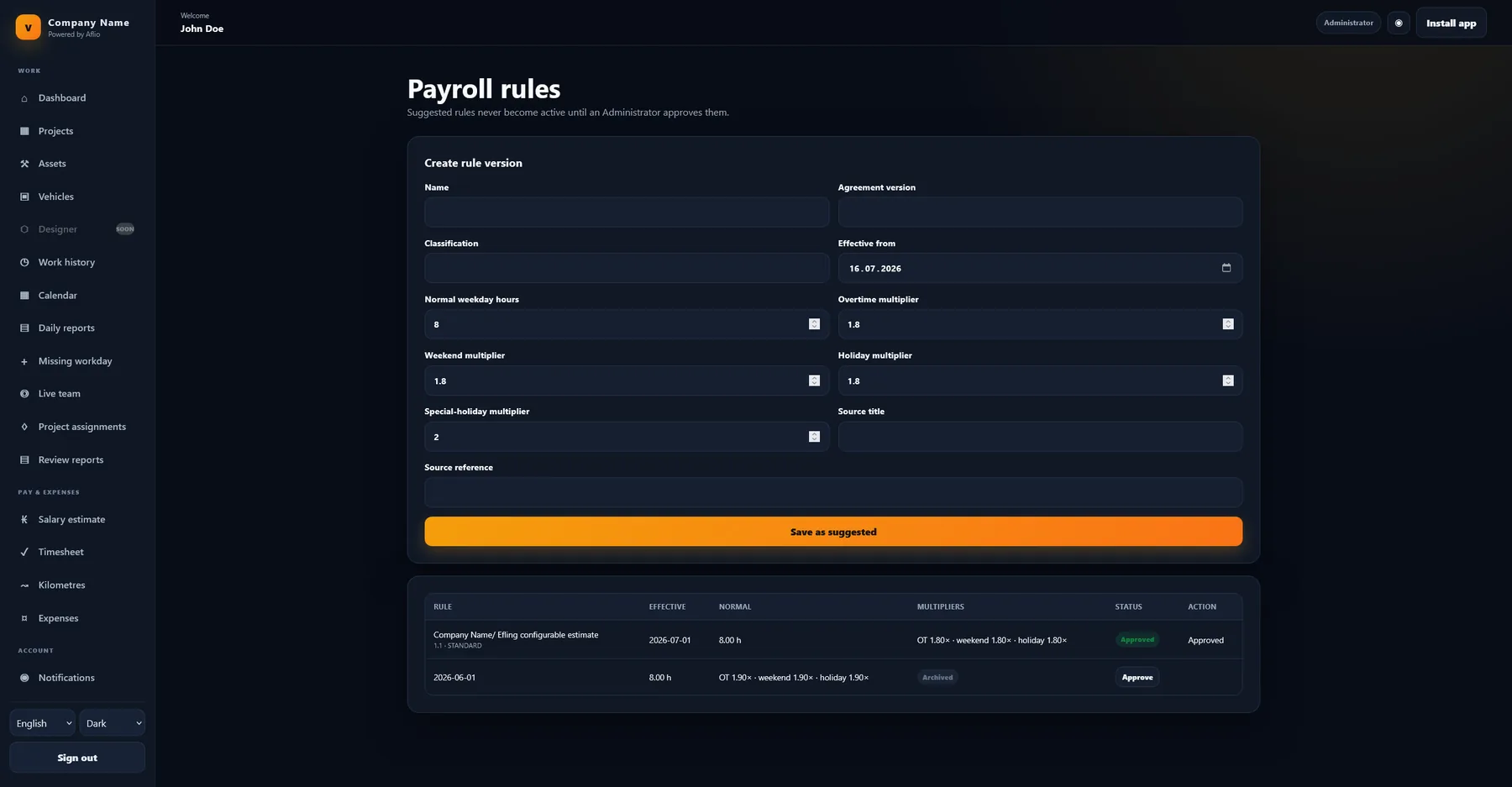Payroll support